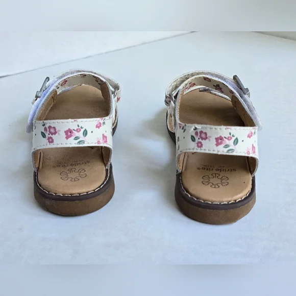 Stride Rite White Floral Kids Sandals 11 Toddler - Picture 3 of 7